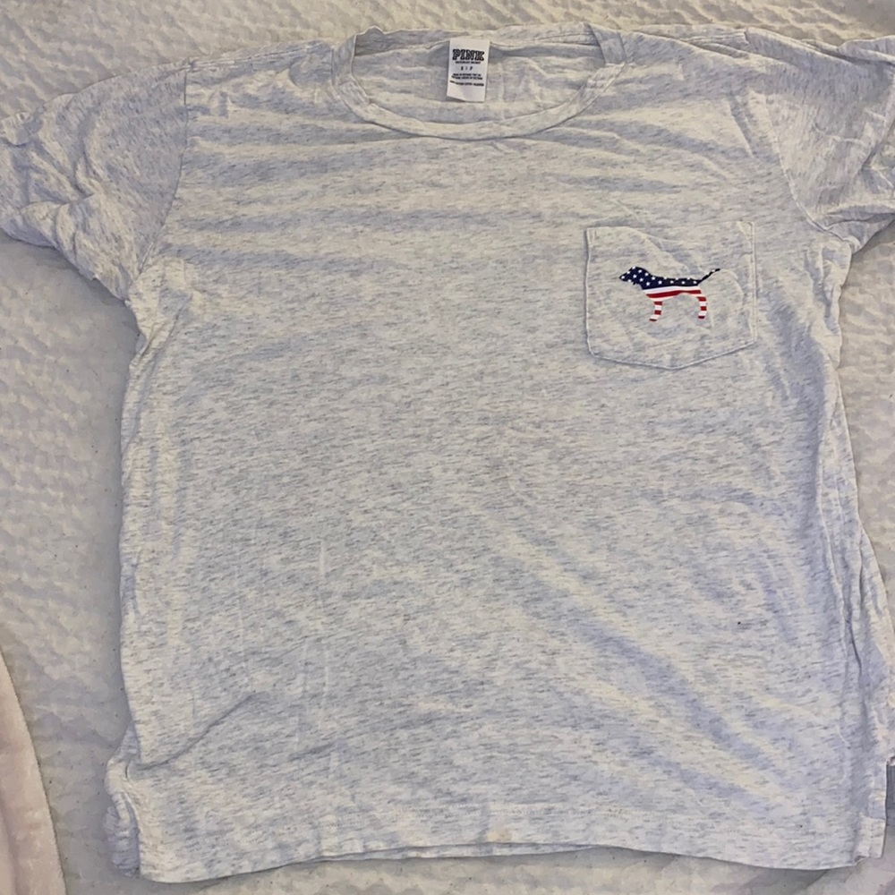 PINK American flag dog shirt